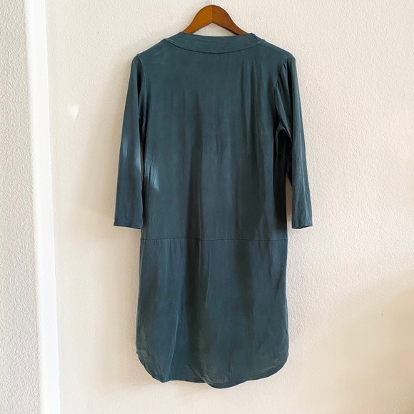 Anthropologie Dolan Left Coast Collection Teal Green V Neck Tunic Pocket Dress M - Picture 10 of 12
